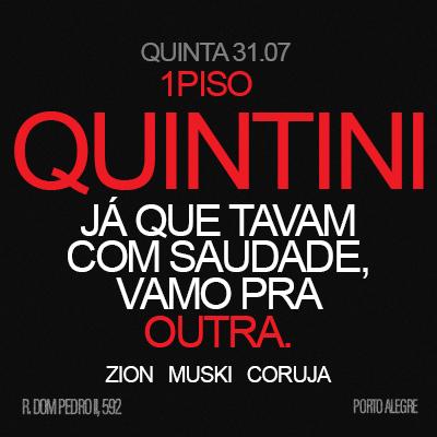 Imagem do evento COOLTURE |  QUINTINI | QUINTA 31.07
