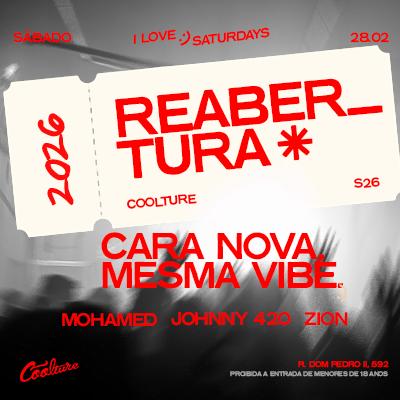 Imagem do evento COOLTURE | REABERTURA | SÁBADO 28.02